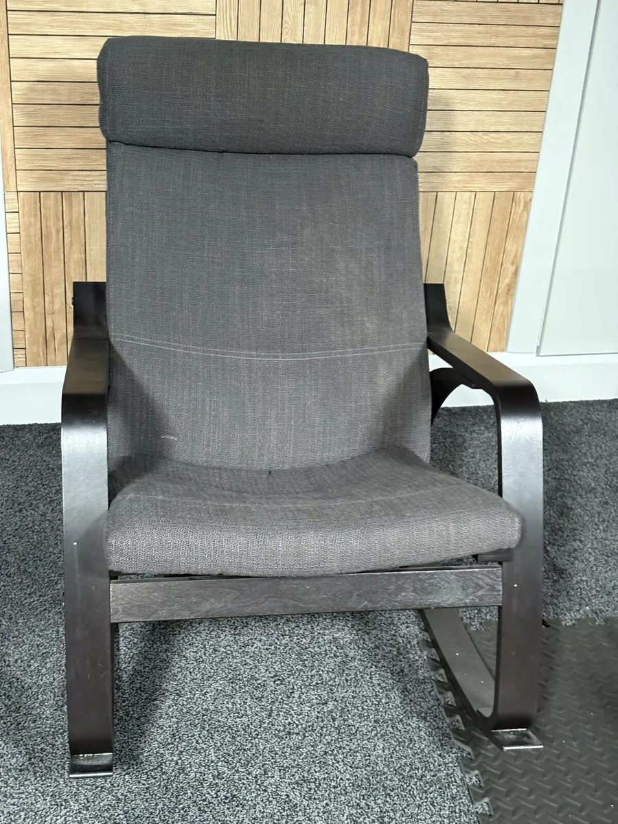 Armchair dark gray fabric - Image 3