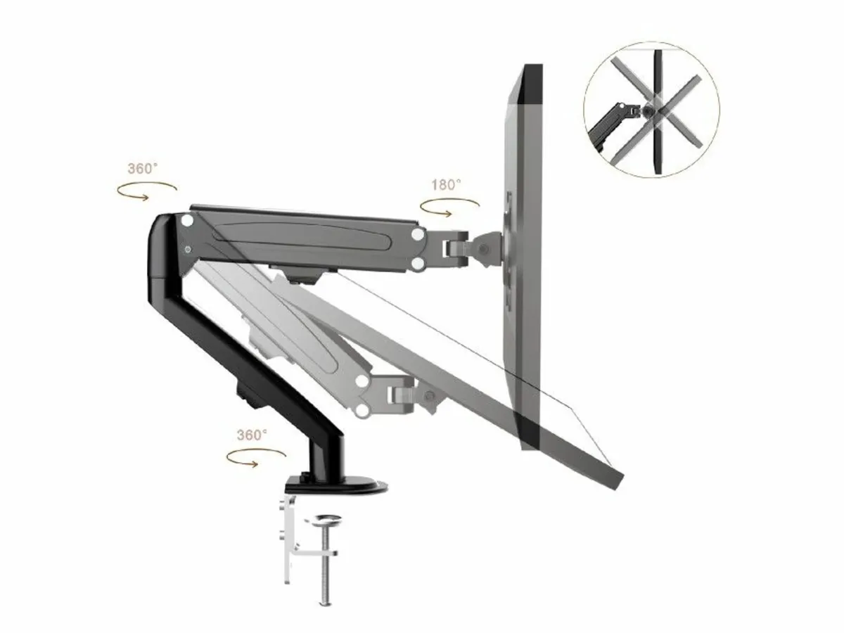 TV Monitor Desk Mount Bracket Tilt Swivel 13-27" - Image 3