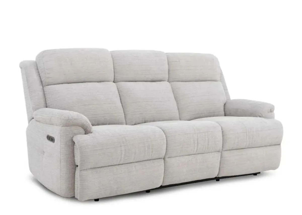 3 seater denim blue recliner - Image 1
