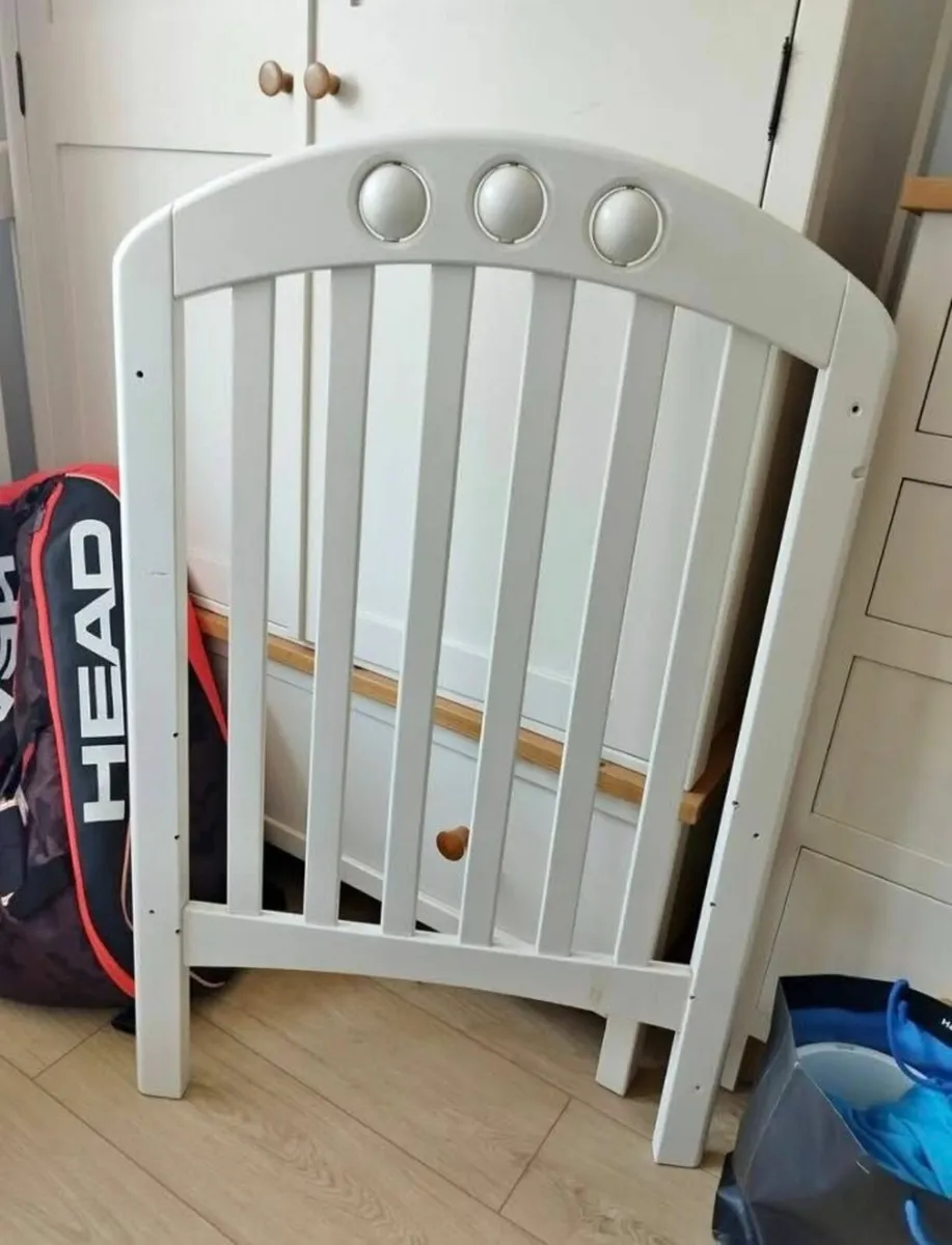 White Wooden Baby Cot – Sturdy & Stylish - Image 3