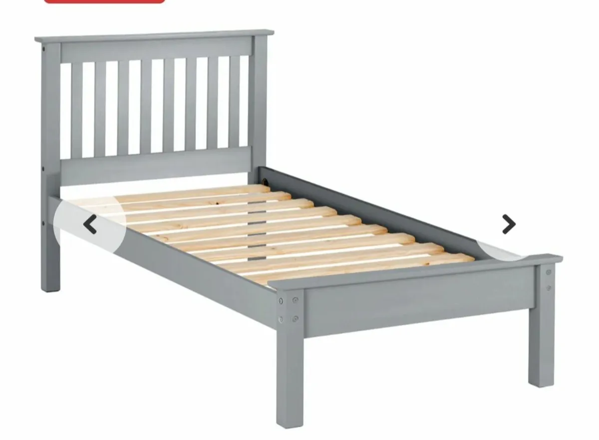 Oxford  Smokey Grey Single Bed Frame and Mattress - Image 2