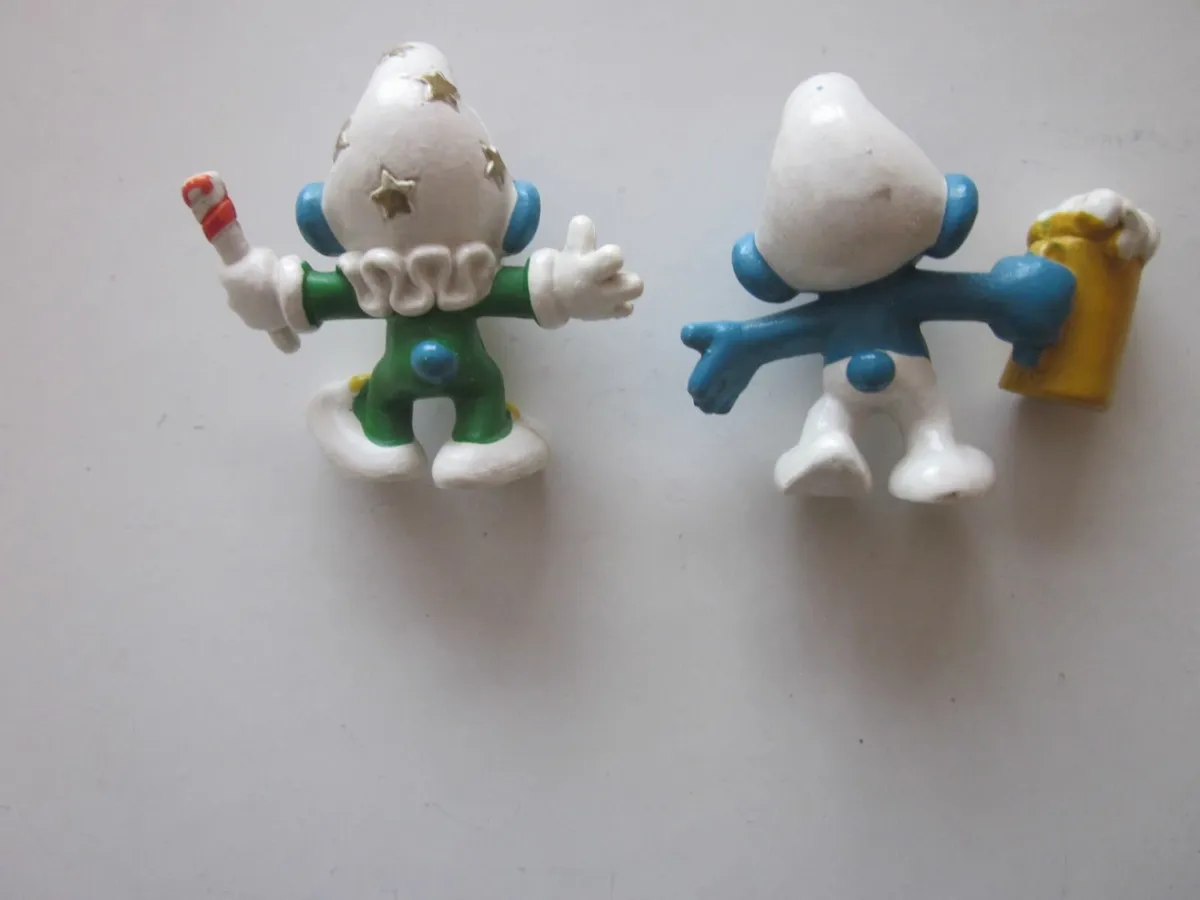 Two Vintage Smurf Figurines 2" Peyo Bully Pvc - Image 1
