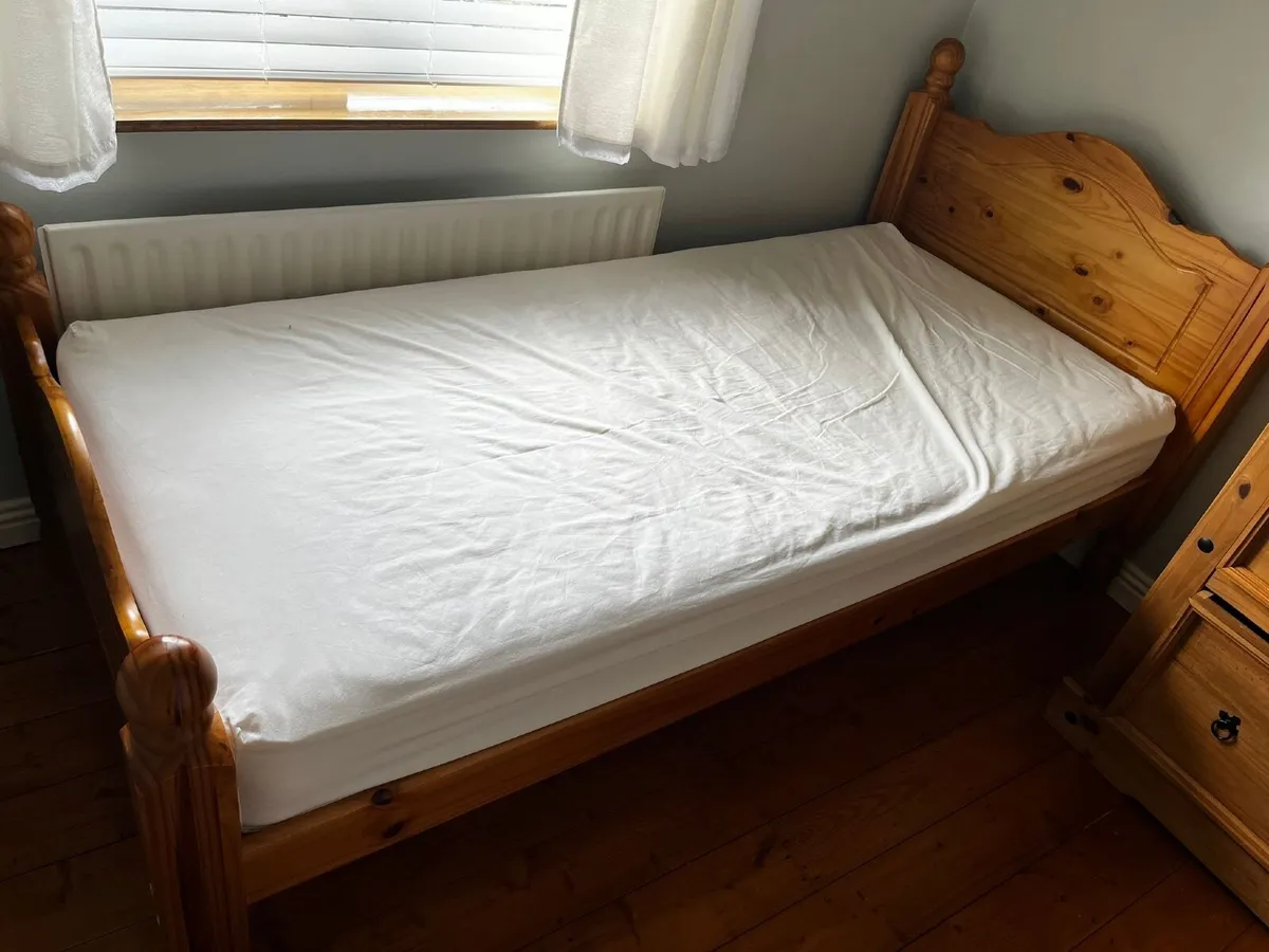 Single bed and mattress