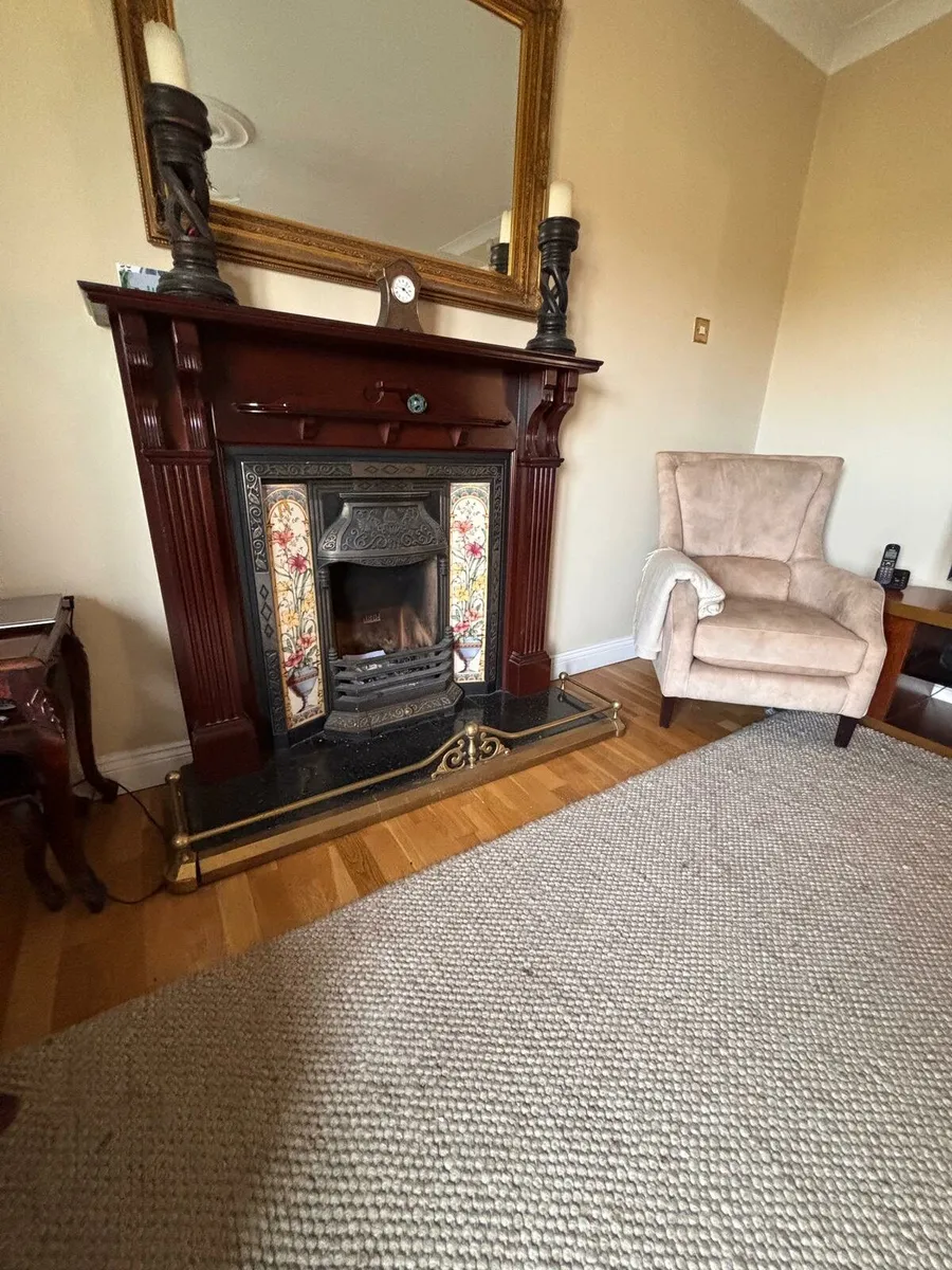 Fireplace with Mahogany Mantle - Image 1