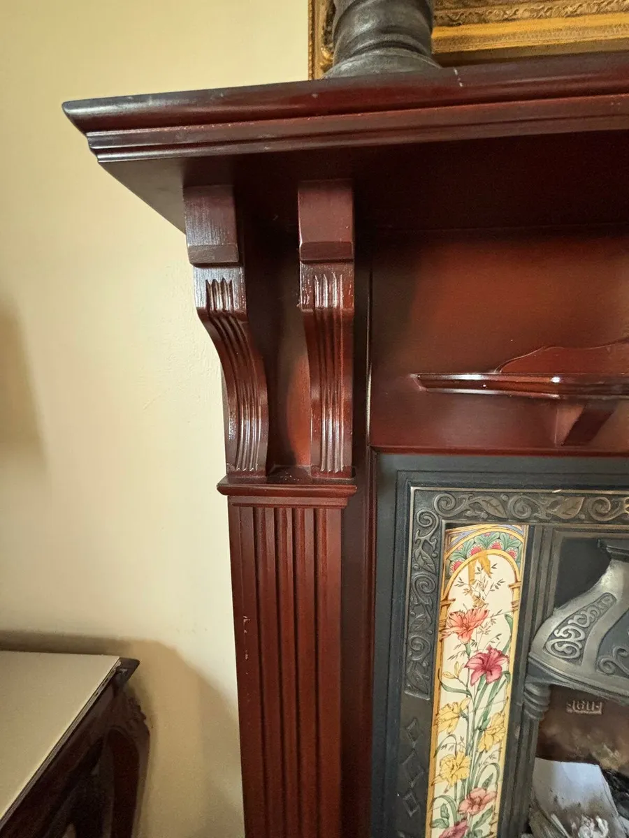 Fireplace with Mahogany Mantle - Image 2