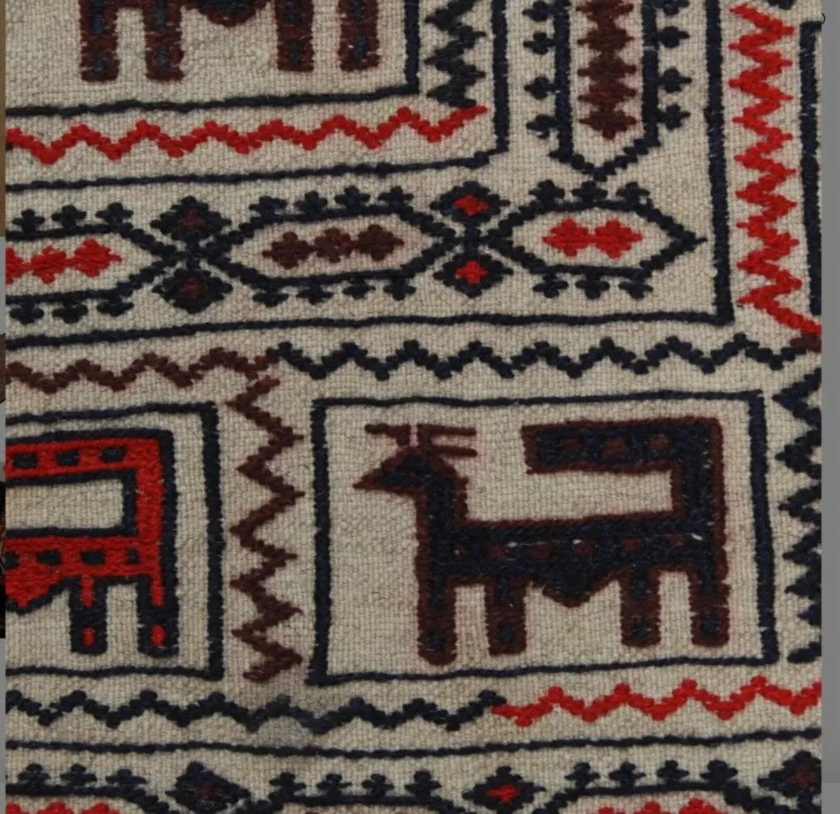 Authentic Wool Kilim Rug Afghan Tribal Design - Image 2