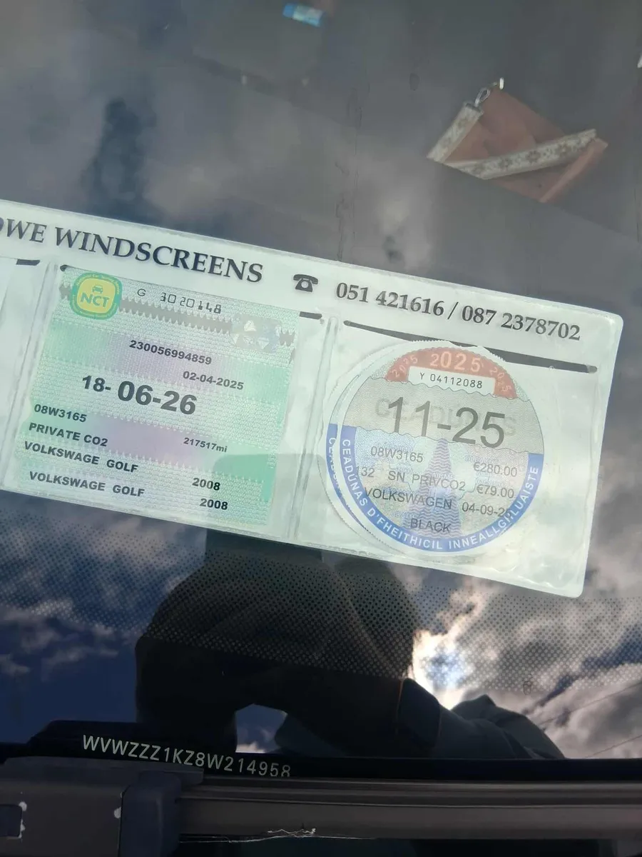 08 Vw golf NCT and TAX - Image 2