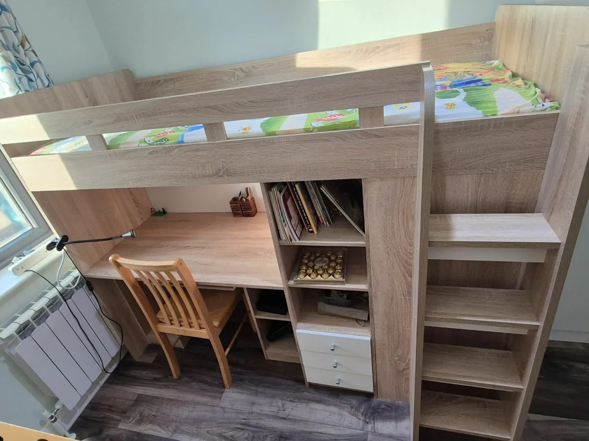 Loft Bed with Built-in Study Desk & Storage - Image 3