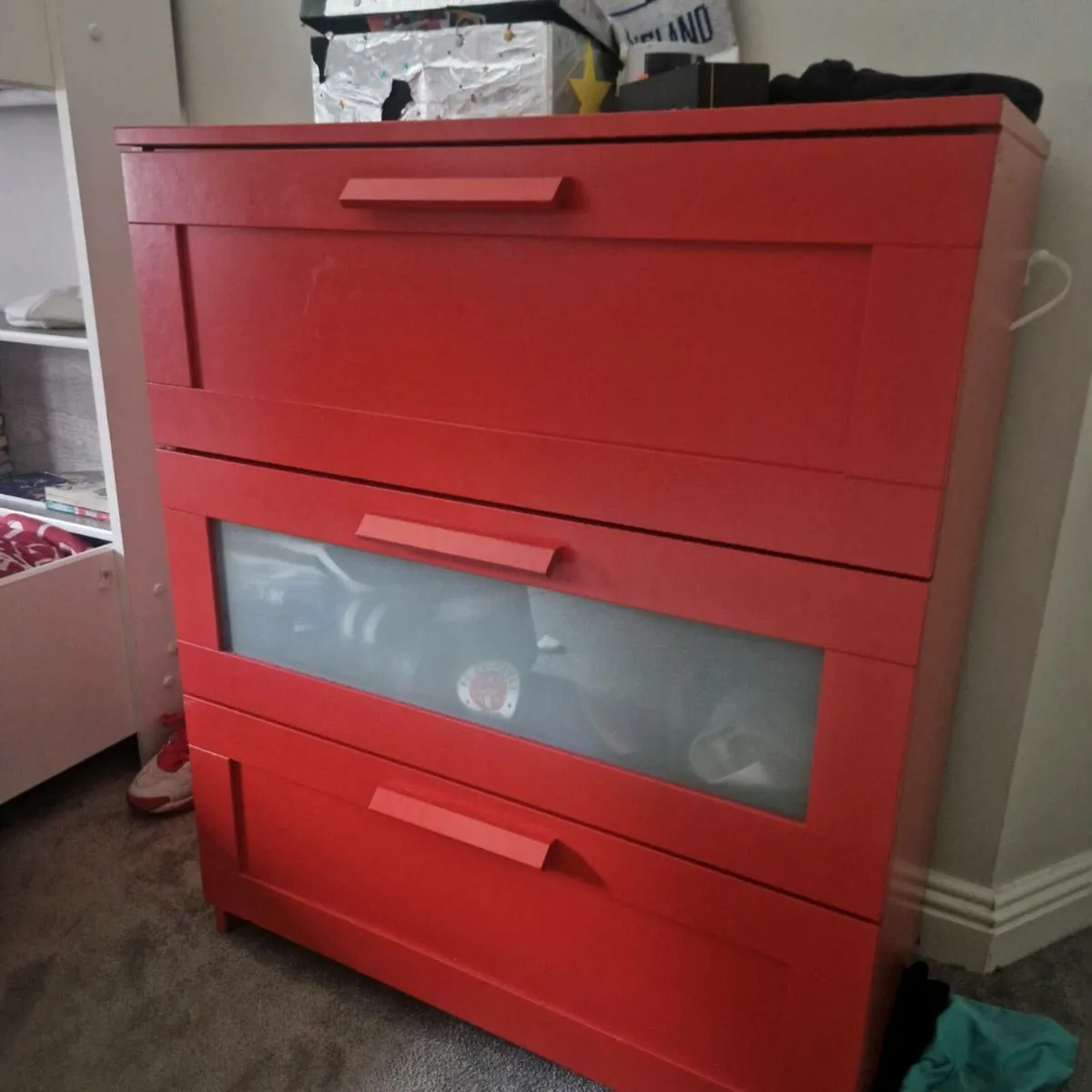 Red chest of drawers