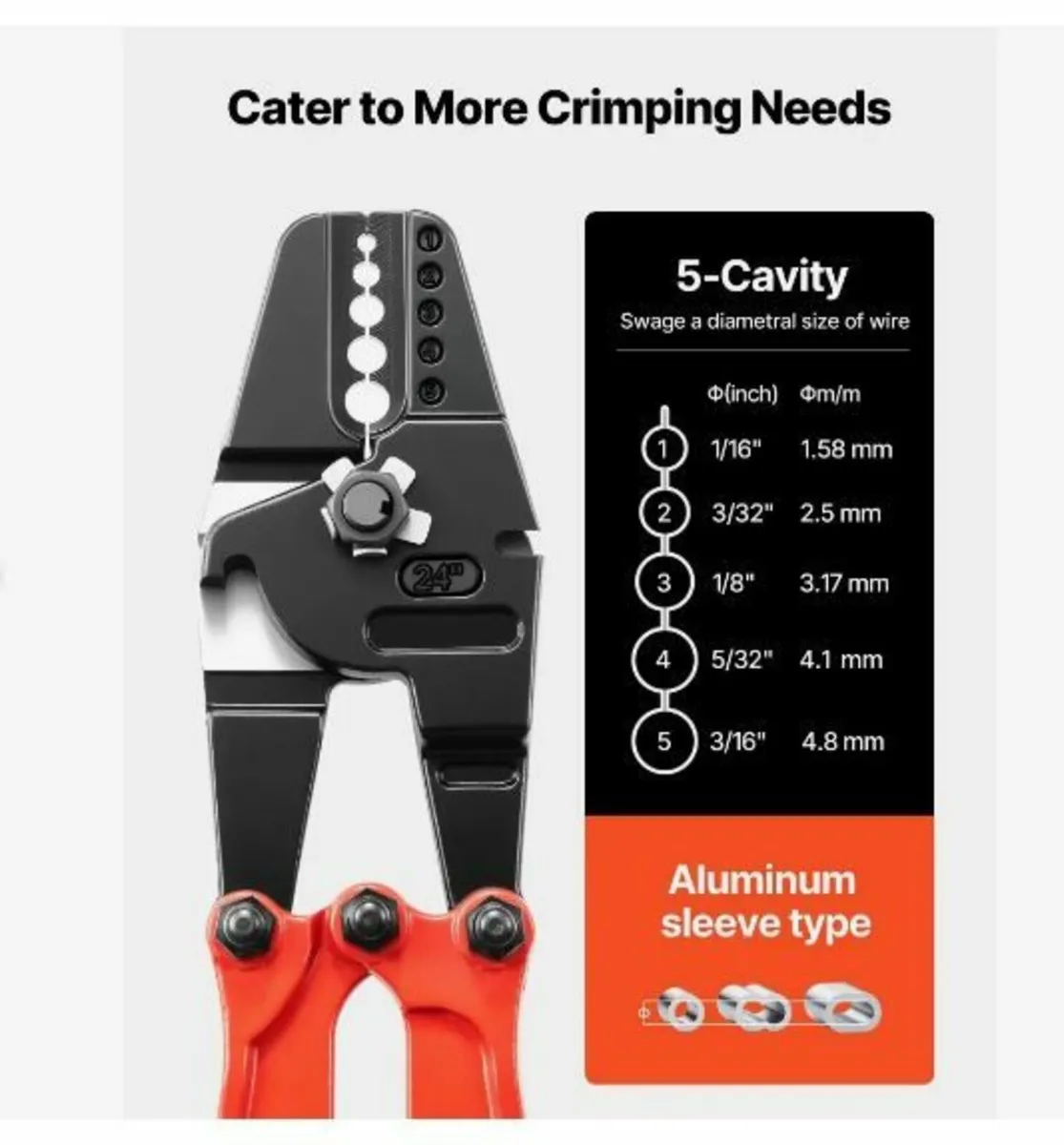 24 Inch Hand Swager Crimper 5 Cavity - Image 3