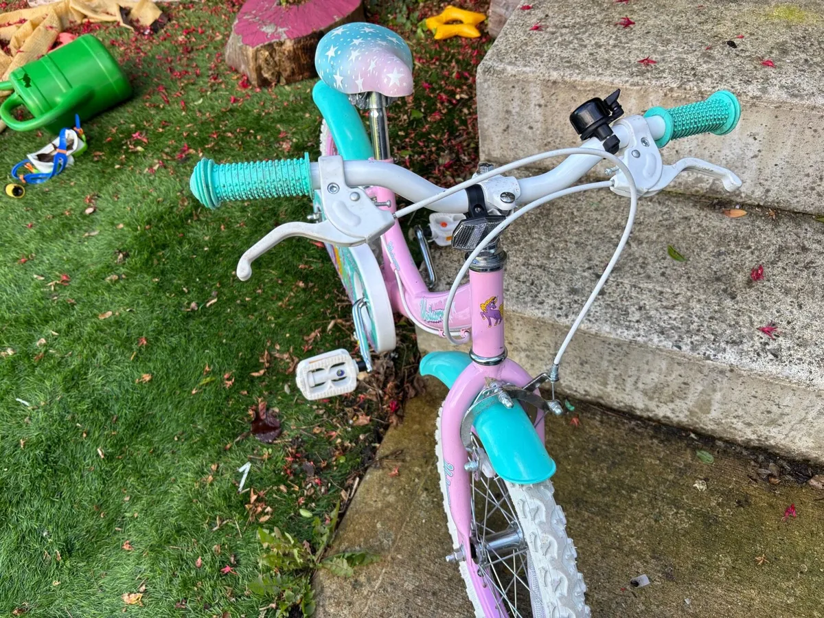 Girls – 16 Inch Unicorn Bike Pink - Image 4
