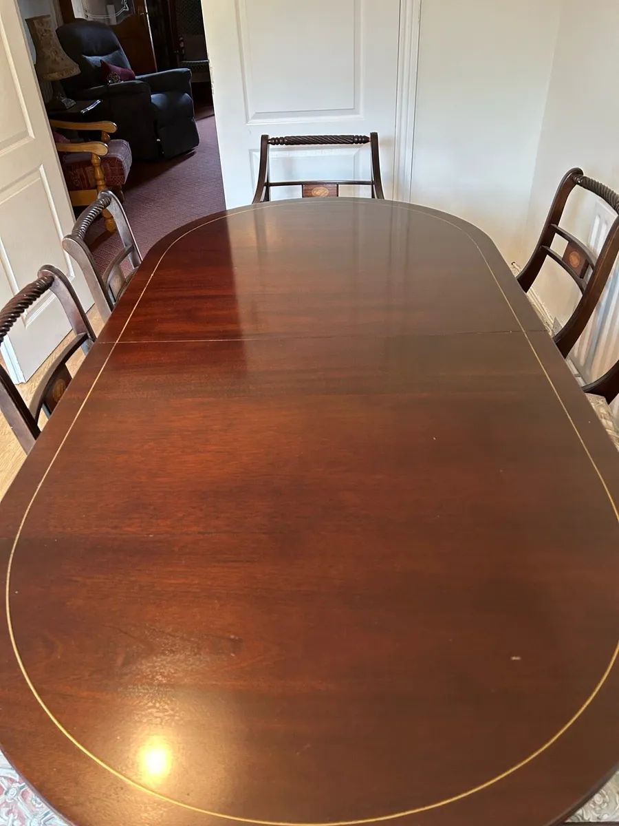 Antique Dining Table & Chairs - Image 3