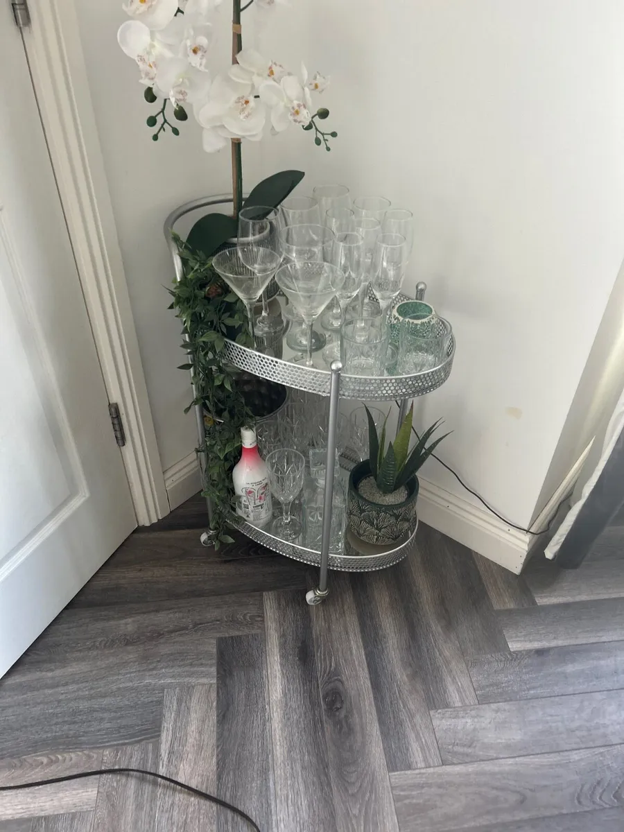 Mirror, Nest of tables, Drinks trolley - Image 2