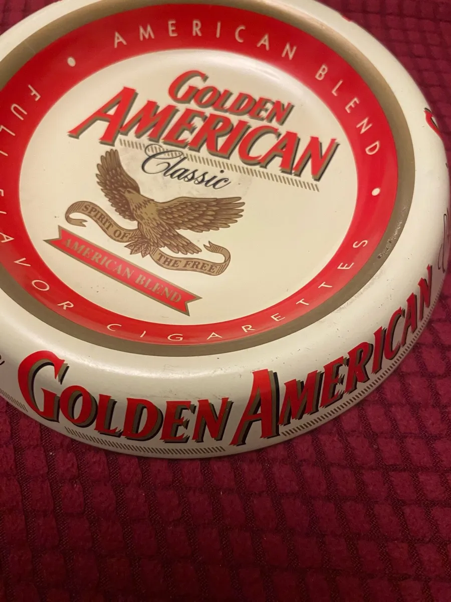 Golden American Metal Ashtray - Image 2