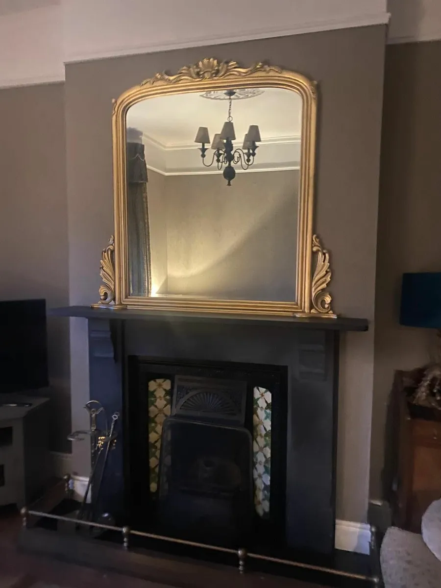 Antique Over Mantle Mirror - Image 2