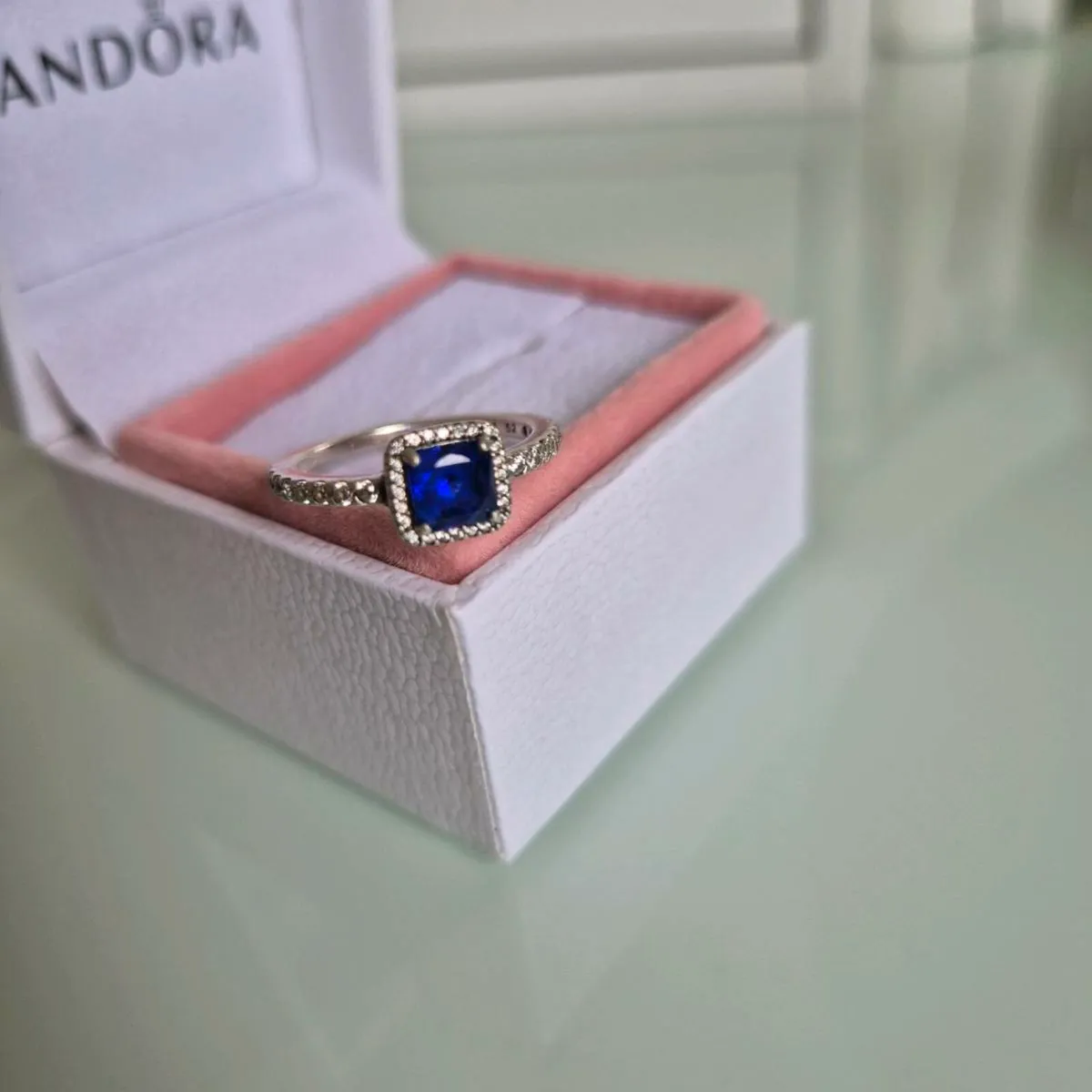 Pandora ring square blue s sparkly - Image 2