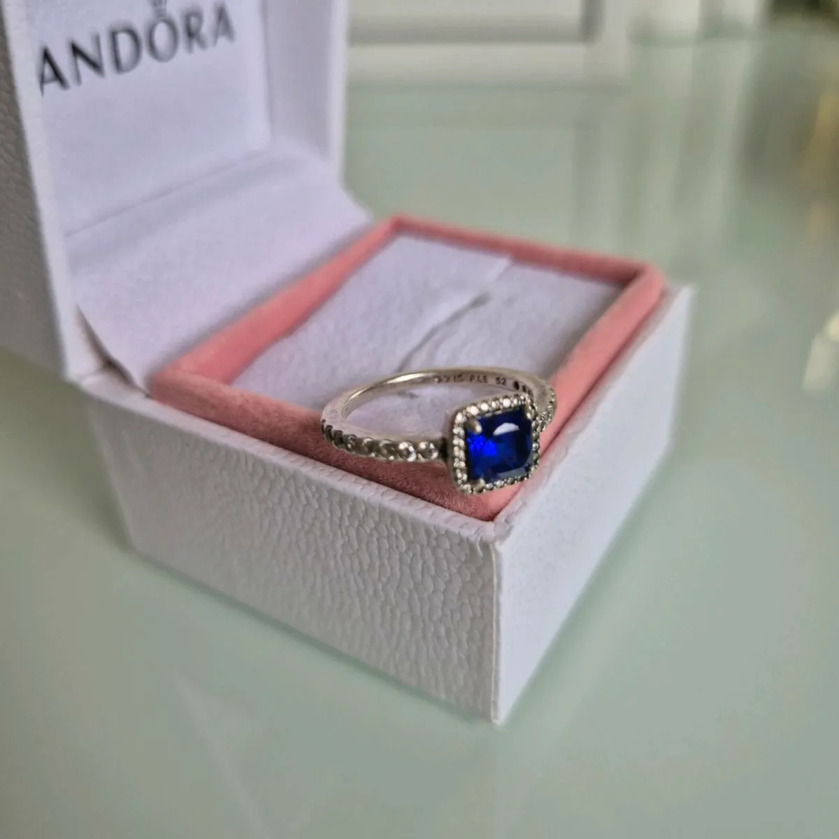 Pandora ring square blue s sparkly - Image 3
