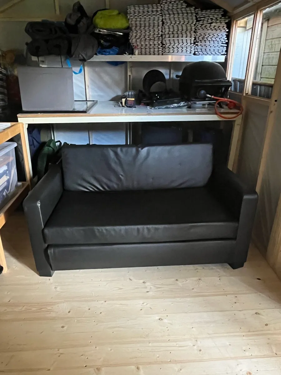 2-seater faux leather sofa bed - Image 3
