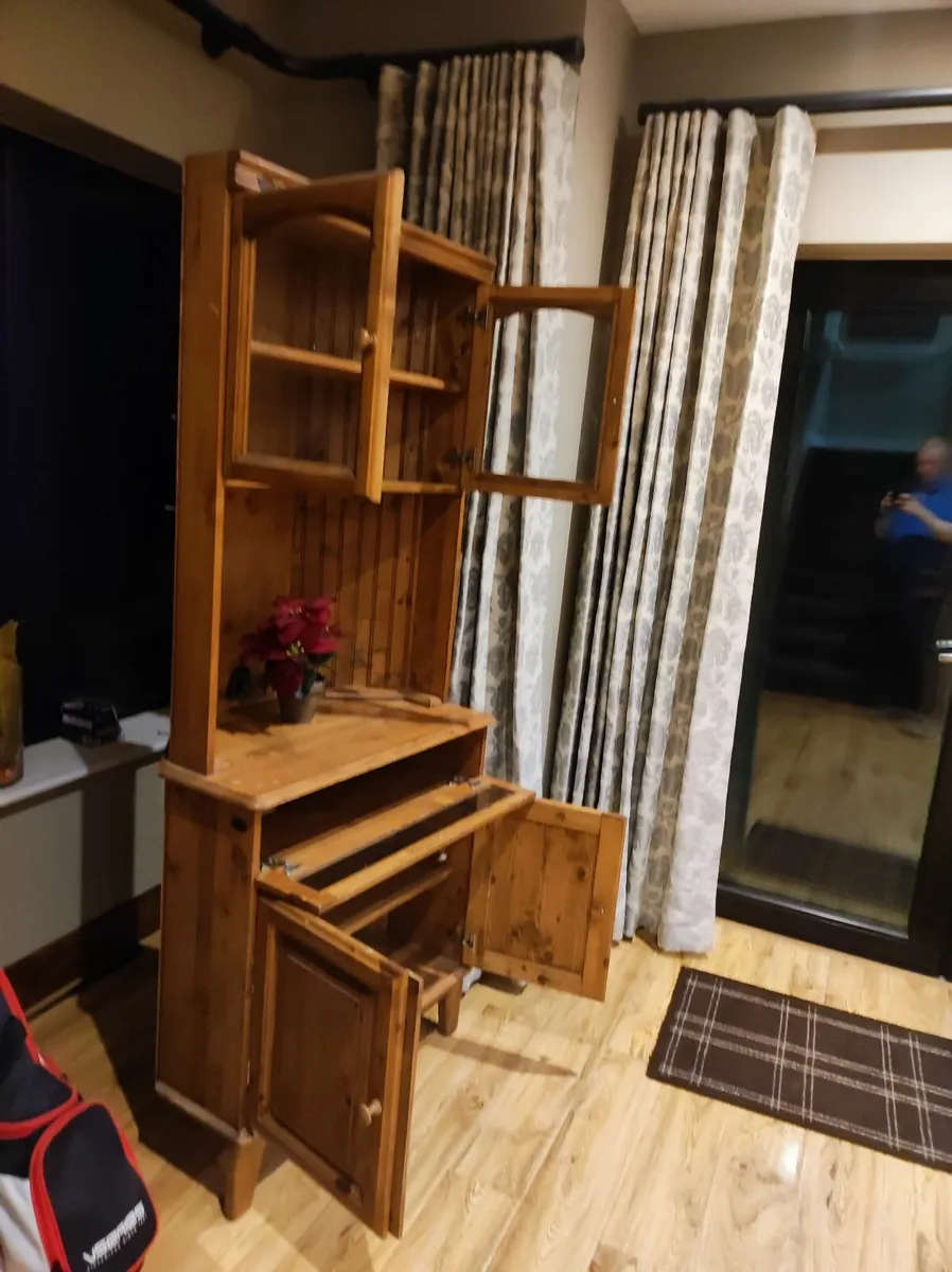 corner dresser for tv and display unit pine wood f - Image 1