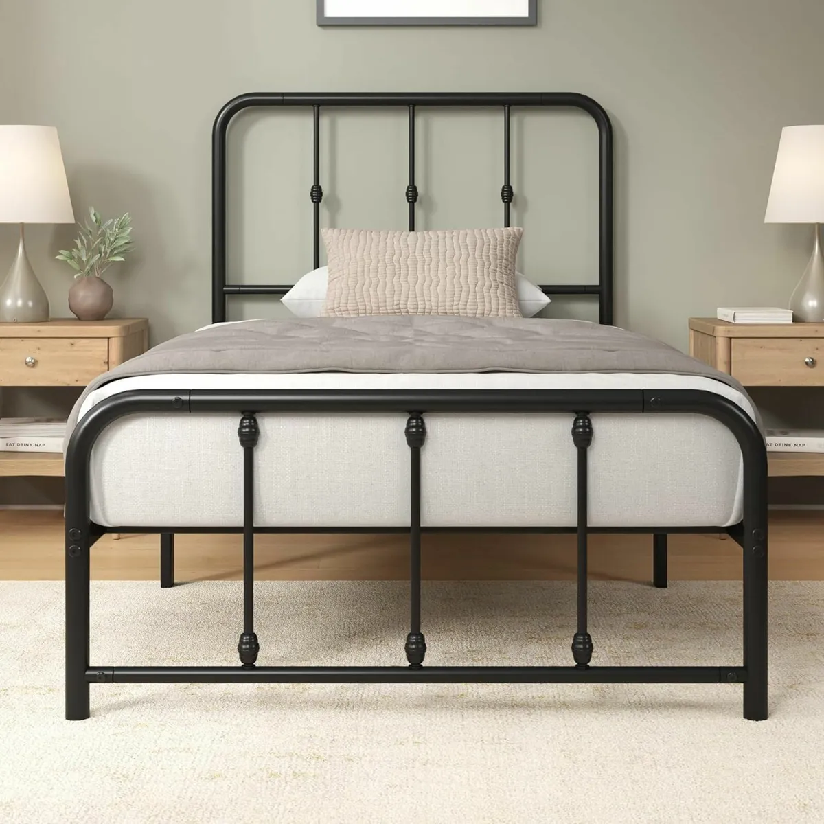 3ft Single Bed Frame 90x190cm Easy Assembly Black - Image 2