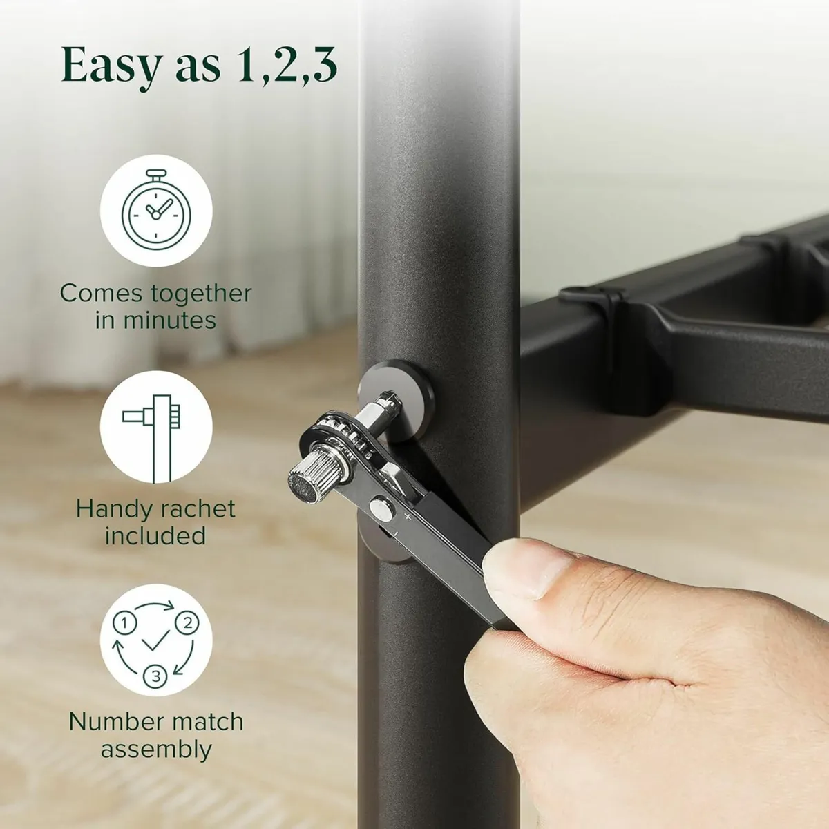 3ft Single Bed Frame 90x190cm Easy Assembly Black - Image 4