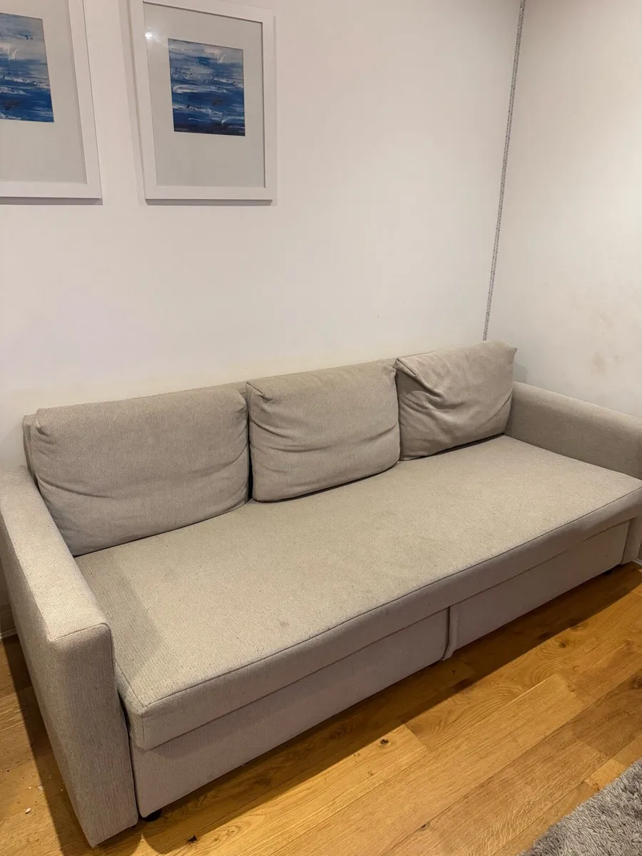 Sofa bed with storage from IKEA (Hyllie beige) - Image 2