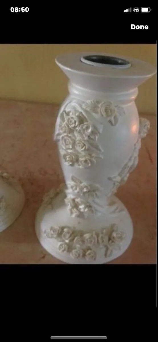 Cherub & Roses Candlestick Set - Image 1