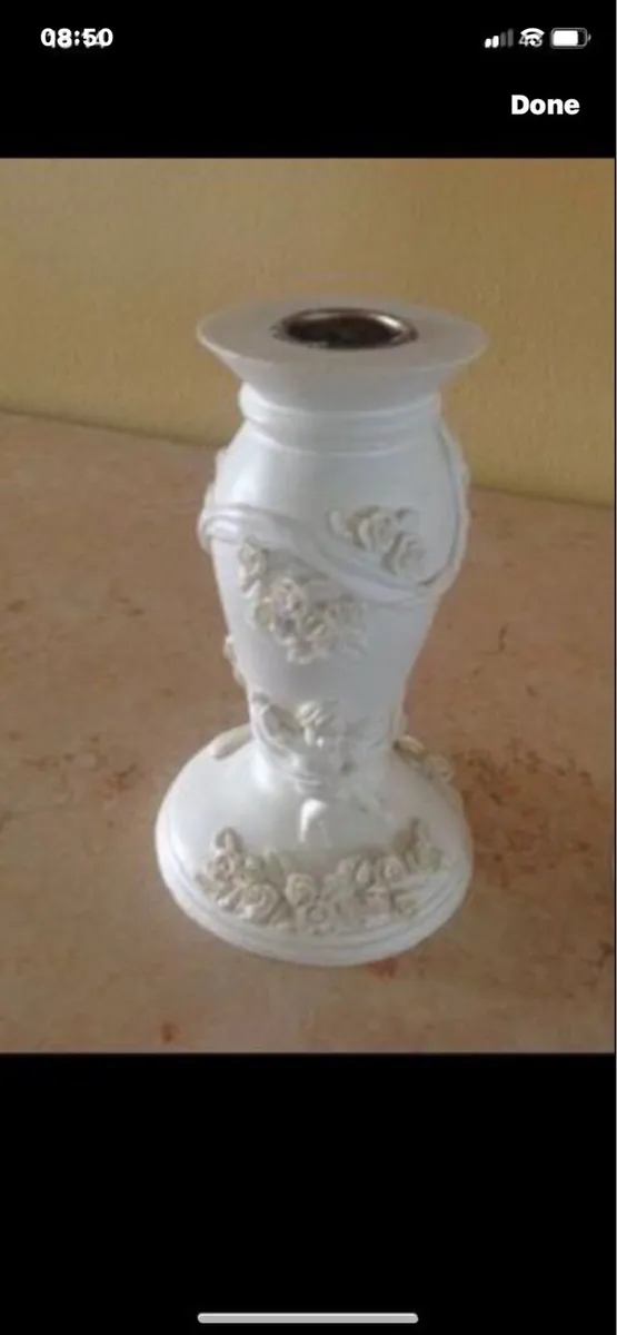 Cherub & Roses Candlestick Set - Image 2