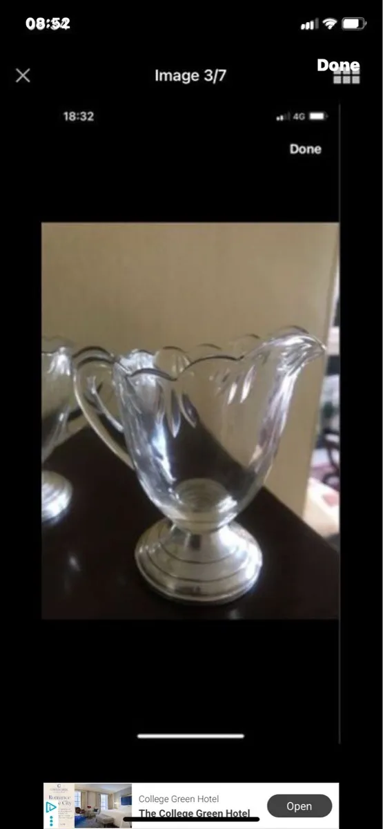 Antique Silver Footed Milk & Sugar Bowls - Image 3