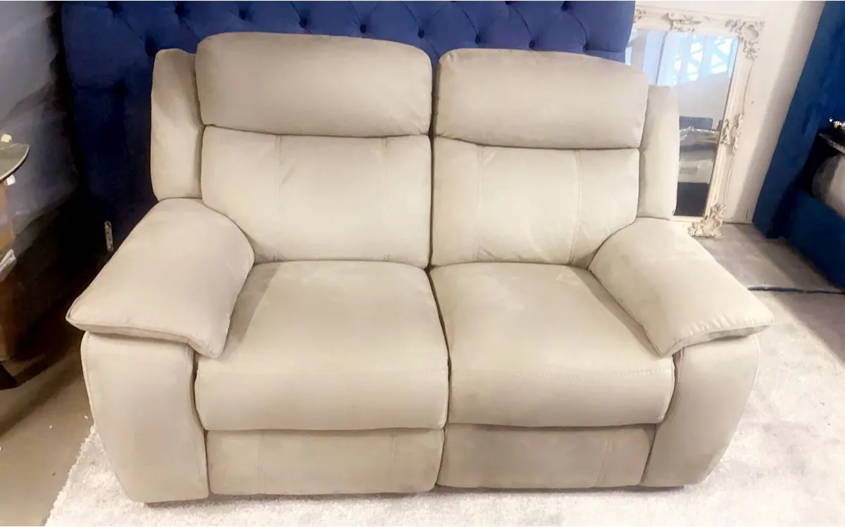DFS Suede electric 2 seater - Image 1