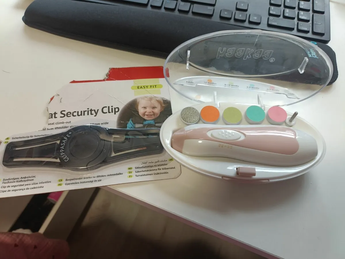 Baby care nail trimmer and safety clip