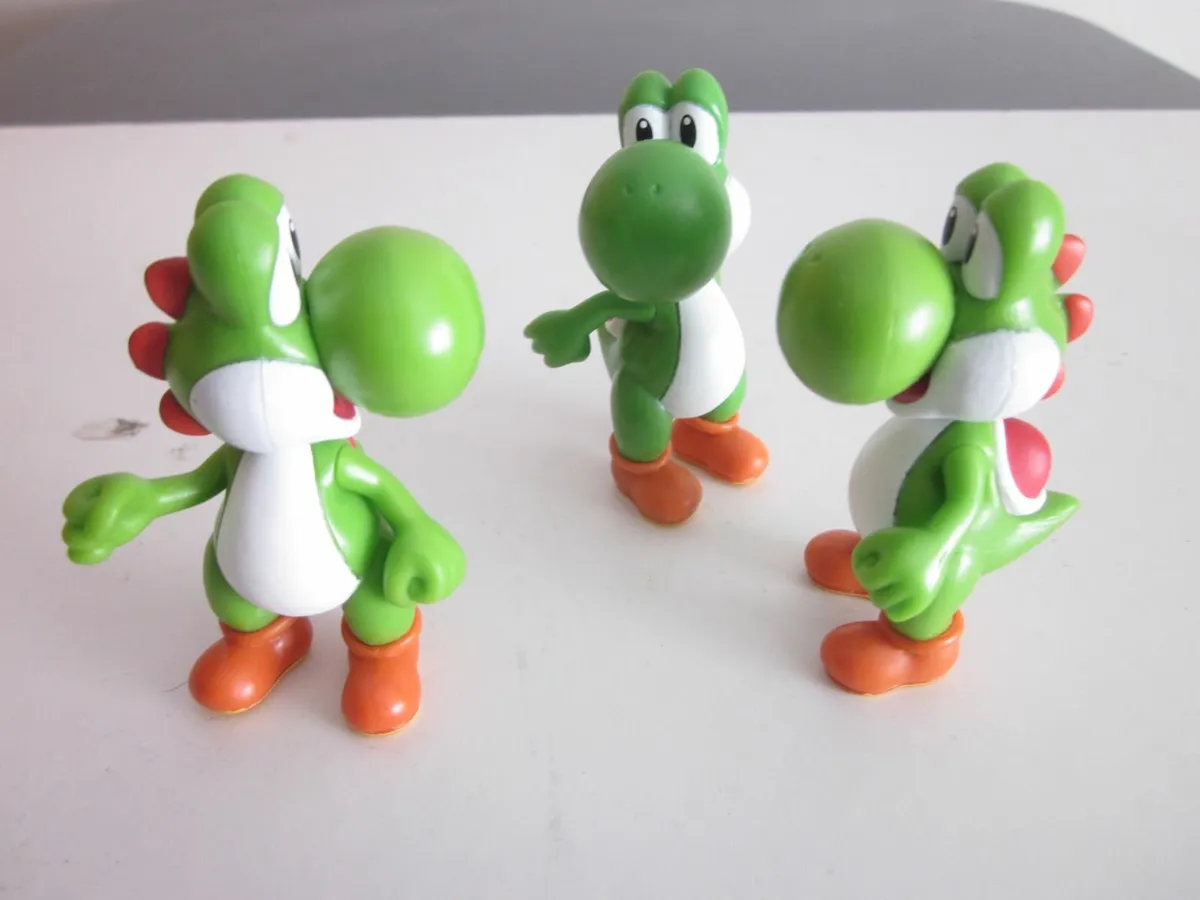 Super Mario Jakks 2.75" Green Yoshi  Figures X3 - Image 3
