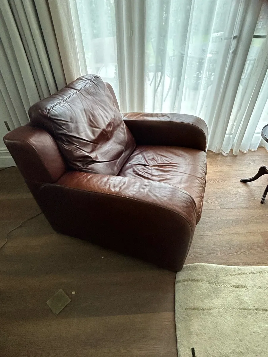 Handcrafted Leather Reclining Chair - Image 1