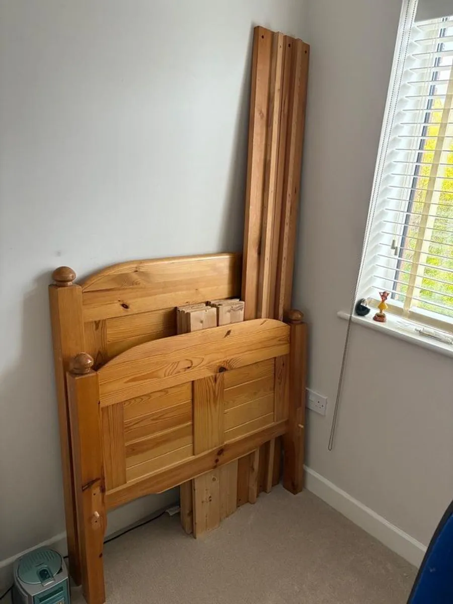 Single wooden bed frame with headboard  footboard - Image 1