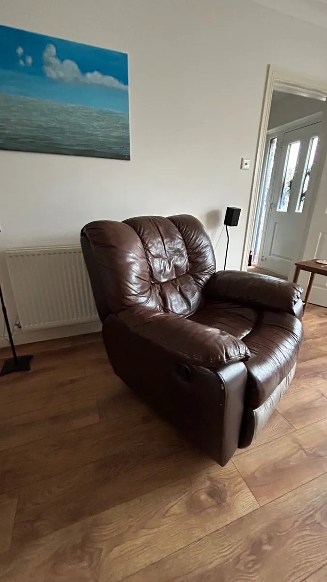 Rocking reclinabile leather armchair - Image 4
