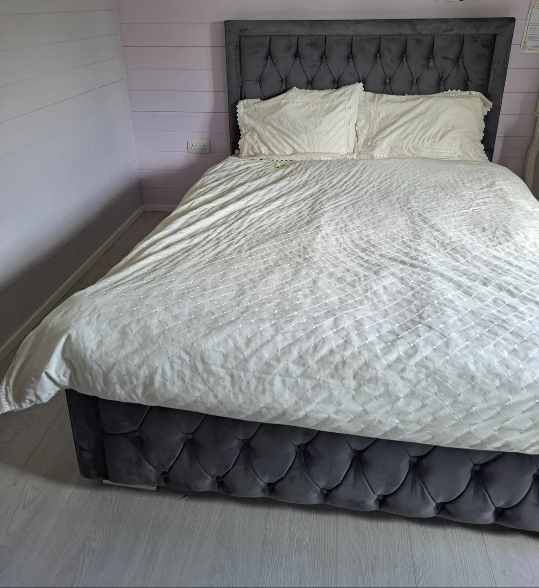 King size bed frame and headboard for sale - Image 3