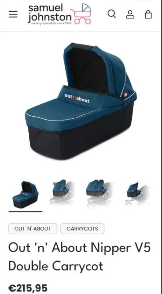 Carrycot and adapter for out and about double - Image 3