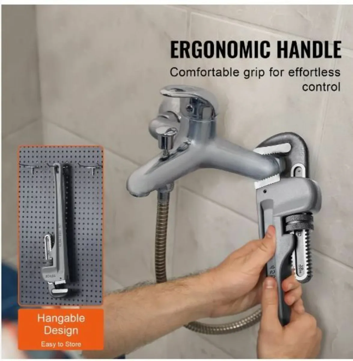 Aluminum Straight Pipe Wrench 18 in Adjustable - Image 2