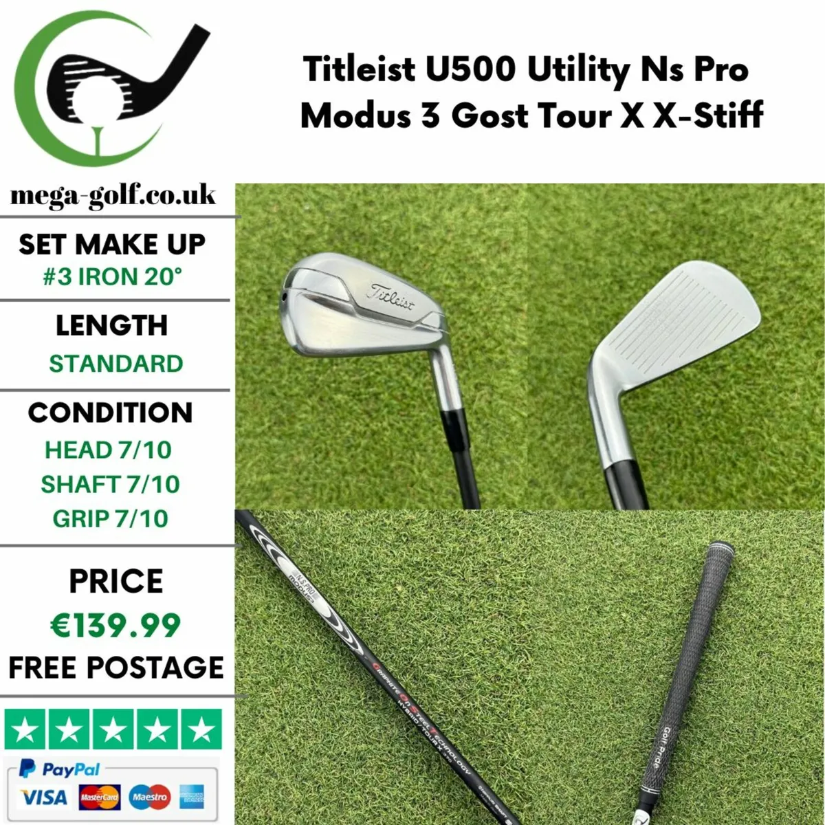 Titleist U500 Utility #3 Iron 20° / X-Stiff - Image 1