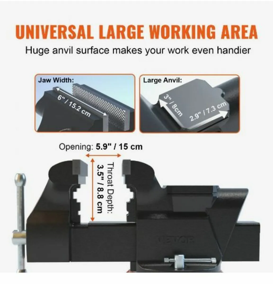 Bench Vise Jaw Width 15.2 cm - Image 4