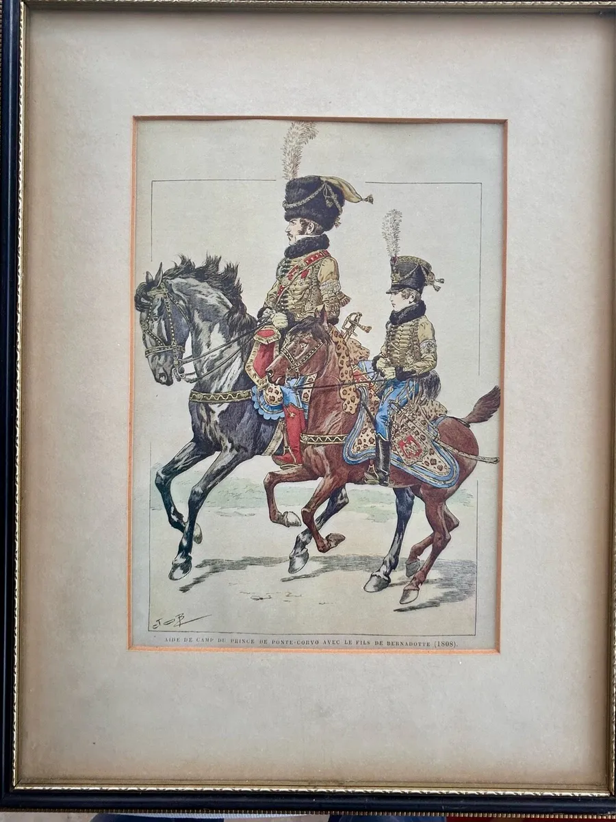 Four French military Napoleonic era framed prints - Image 4
