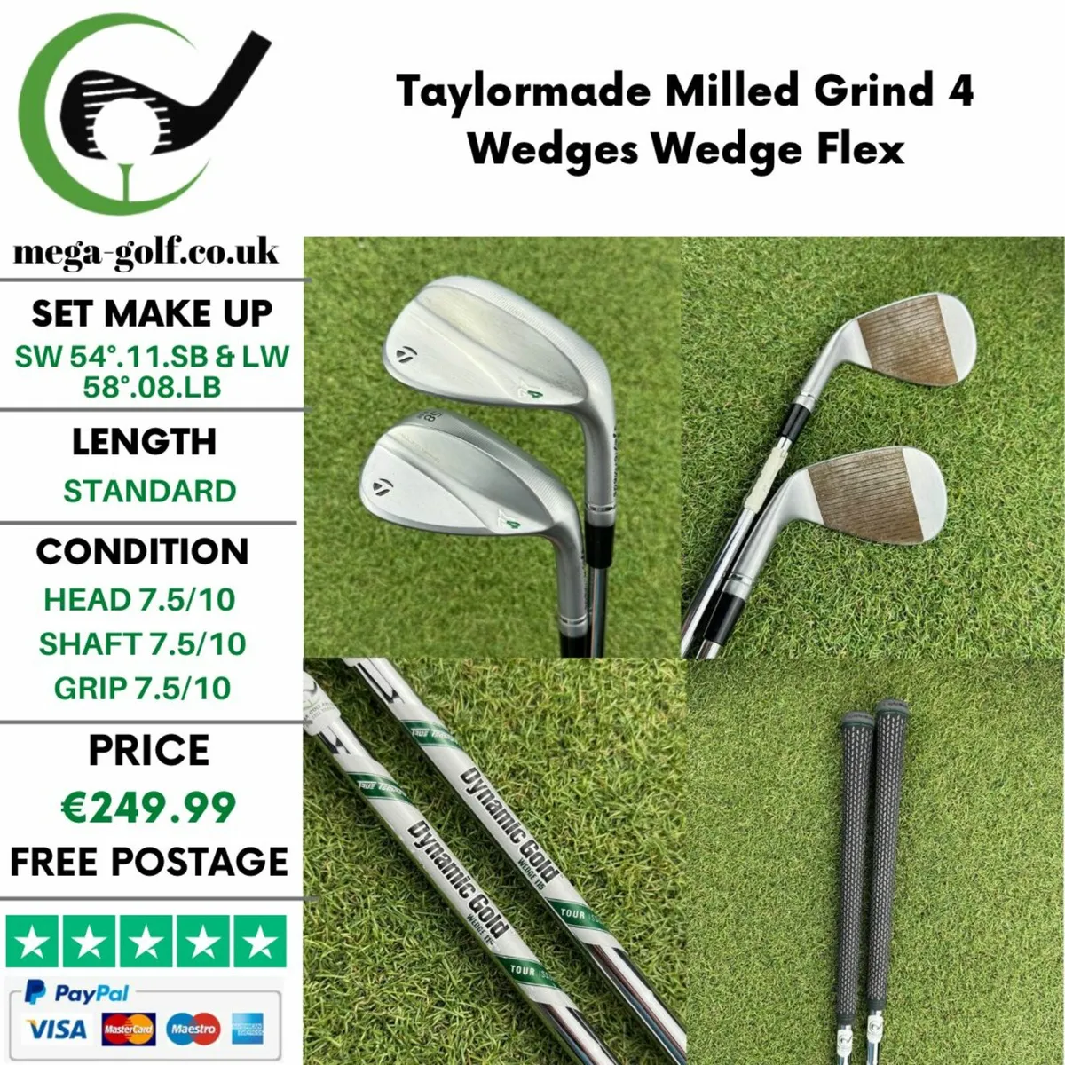 Taylormade Milled Grind 4 Wedges Sw 54° & Lw 58° - Image 1
