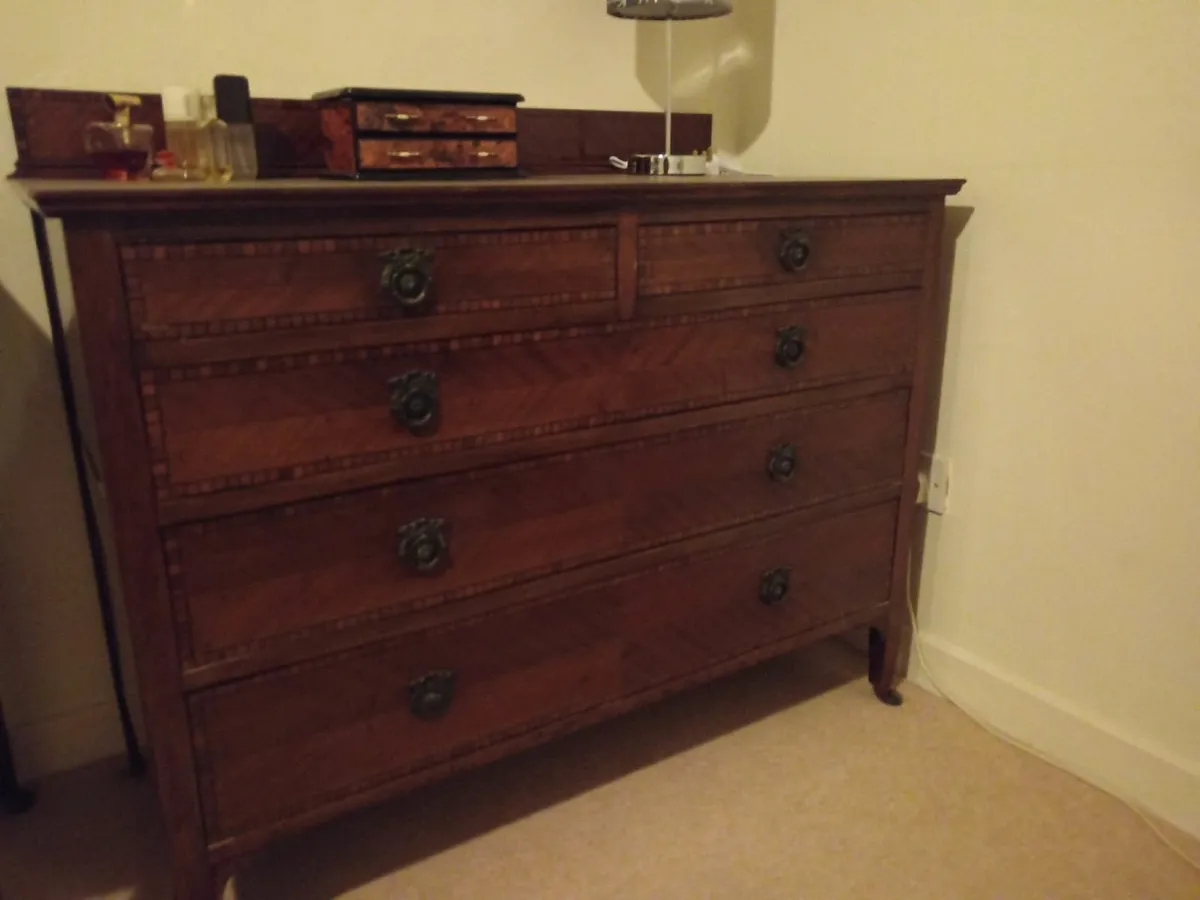 Mahogany Bed, Dressing Table, Chest of Drawers - Image 3