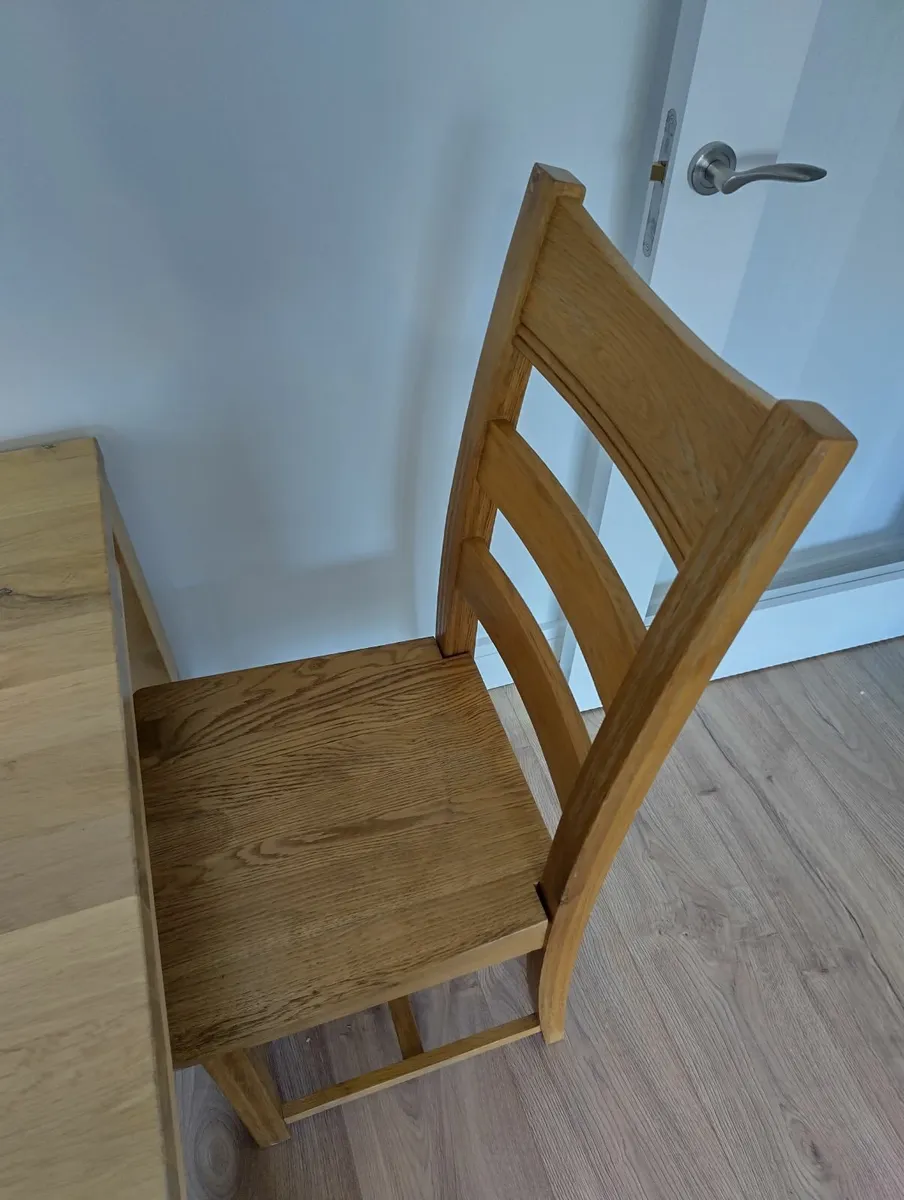 Solid Oak Dining Table and 4 Chairs - Image 4