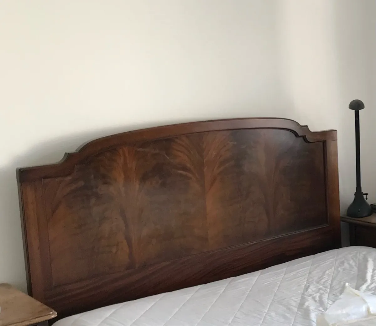 Flame mahogany antique bed - Image 2