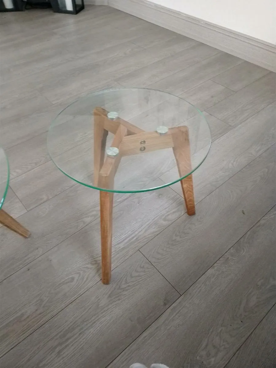 Glass nest tables for sale in good condition - Image 1