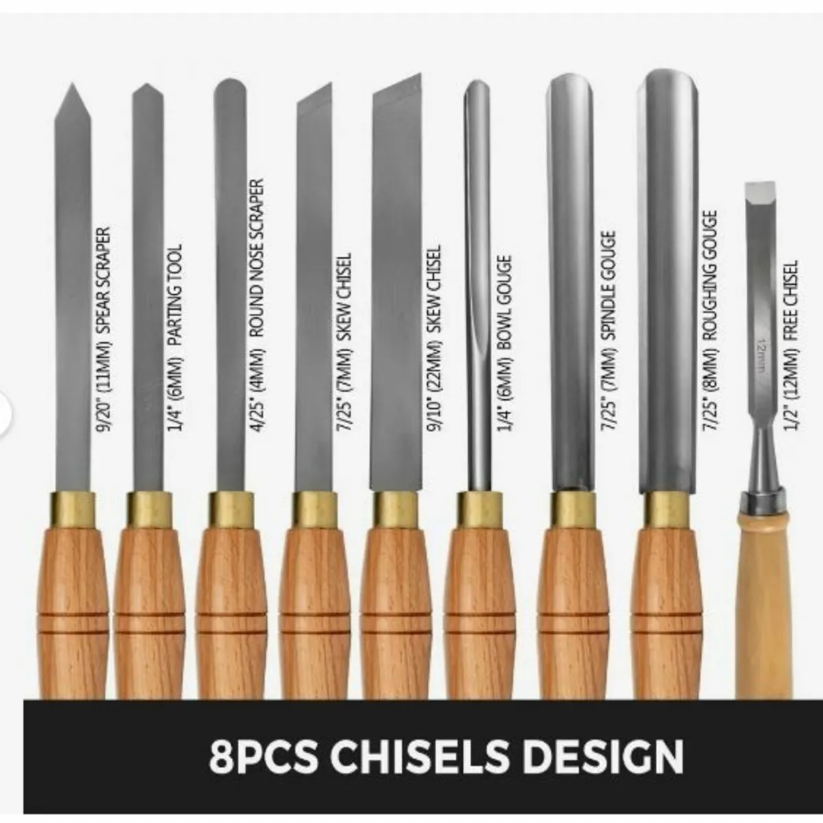 Lathe Chisel Set 8 Piece Steel Brass - Image 2