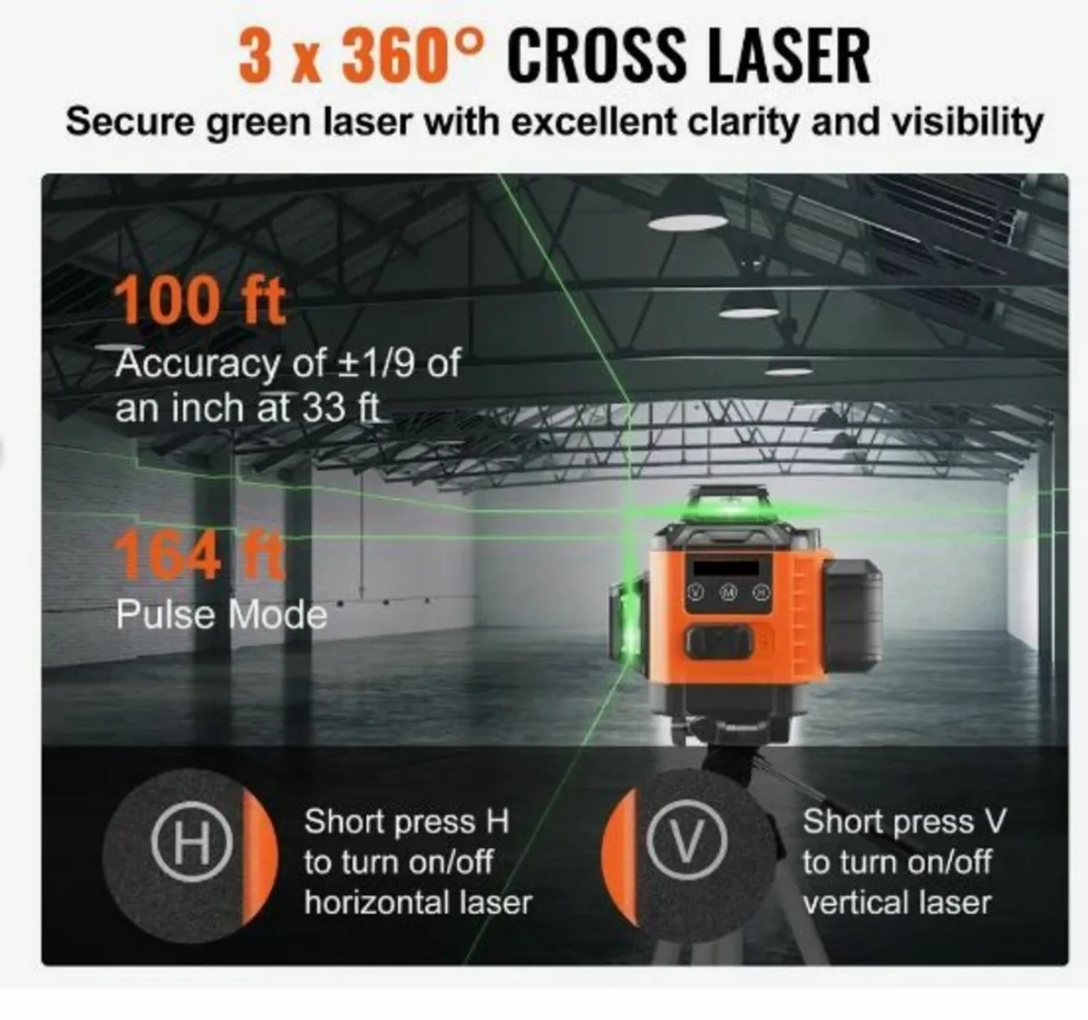 Laser Level 3048 cm Green Cross Line - Image 2