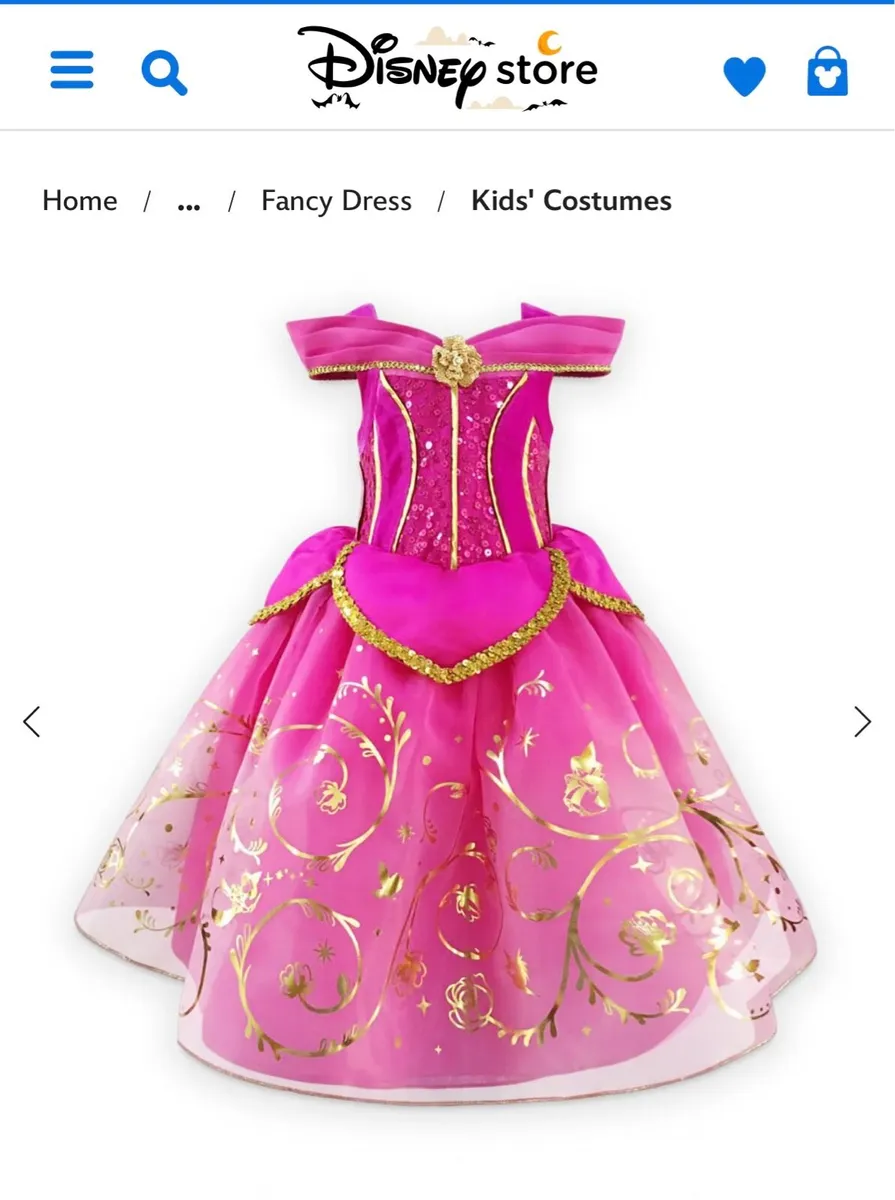 Aurora Deluxe Costume For Kids, Sleeping Beauty - Image 1