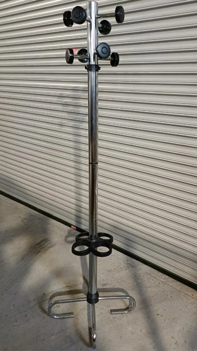 Stainless Steel Coat & Brolly Stand - Image 2